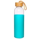 Butelka szklana na wodę soki z silikonowym pokrowcem turkusowa 500 ml EXCELLENT HOUSEWARE 124502-T
