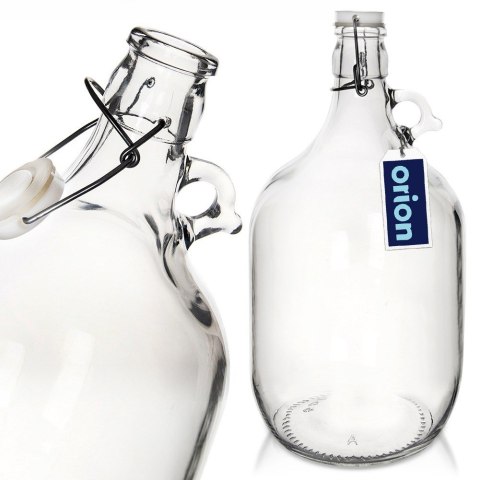 Butelka z klipsem gąsior na wino alkohol szklany 5L ORION 127720