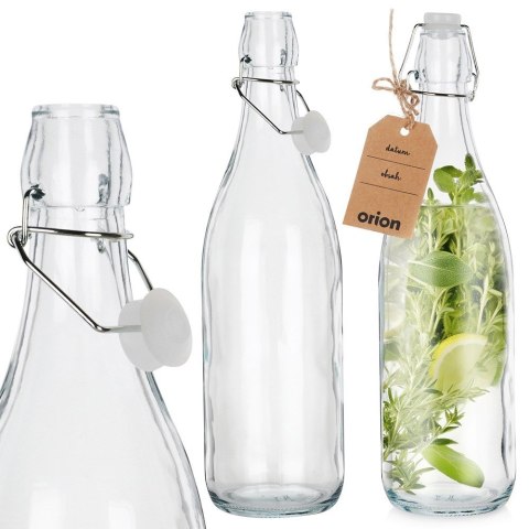 Butelka z klipsem szklana na nalewki wino bimber soki syropy 1L ORION 124671