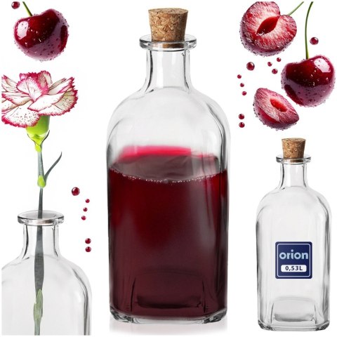 Butelka z korkiem szklana do picia na wodę sok kompot soki 530 ml ORION 127712