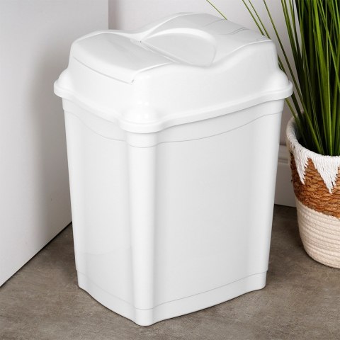 Kosz na śmieci do biura łazienki kuchni łazienkowy plastikowy biały 16L ORION 731341