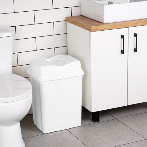 Kosz na śmieci do biura łazienki kuchni łazienkowy plastikowy biały 28L ORION 731344