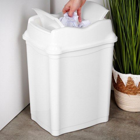 Kosz na śmieci do biura łazienki kuchni łazienkowy plastikowy biały 28L ORION 731344