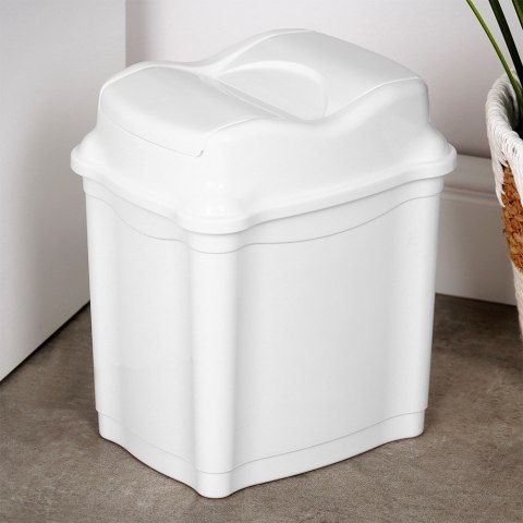 Kosz na śmieci do biura łazienki kuchni łazienkowy plastikowy biały 5L ORION 731335