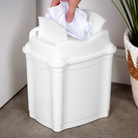 Kosz na śmieci do biura łazienki kuchni łazienkowy plastikowy biały 5L ORION 731335