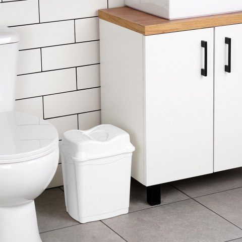 Kosz na śmieci do biura łazienki kuchni łazienkowy plastikowy biały 9L ORION 731338