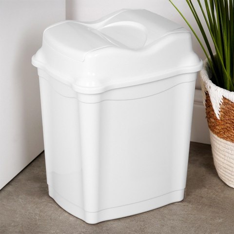 Kosz na śmieci do biura łazienki kuchni łazienkowy plastikowy biały 9L ORION 731338