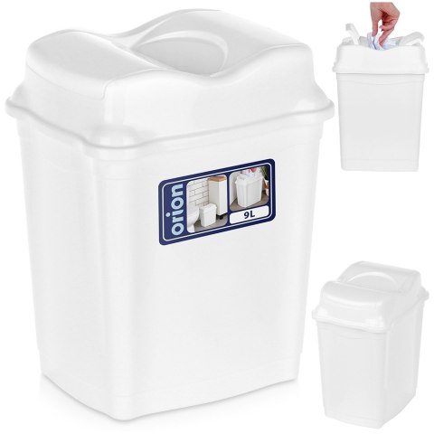 Kosz na śmieci do biura łazienki kuchni łazienkowy plastikowy biały 9L ORION 731338