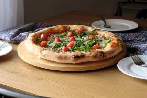 Obrotowa deska do serwowania krojenia pizzy drewniana na pizzę 35cm BRUNBESTE BB-2567
