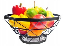 Stalowy koszyk na owoce 30.5x14cm czarny KRISBERG KS-2537