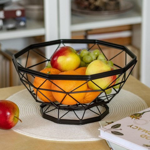 Stalowy koszyk na owoce 30.5x14cm czarny KRISBERG KS-2537