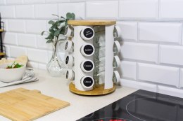 Stojak na przyprawy przyprawnik obrotowy słoiczki 17-ele biały BRUNBESTE BB-2863