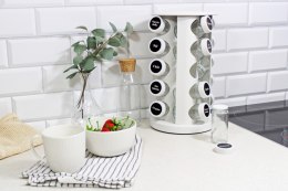 Stojak na przyprawy przyprawnik obrotowy słoiczki 21-ele biały mat BRUNBESTE BB-2862