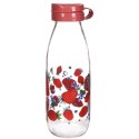 Szklana butelka na wodę soki lemoniadę truskawki 500 ml VILDE 139126-C