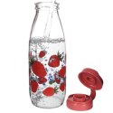 Szklana butelka na wodę soki lemoniadę truskawki 500 ml VILDE 139126-C