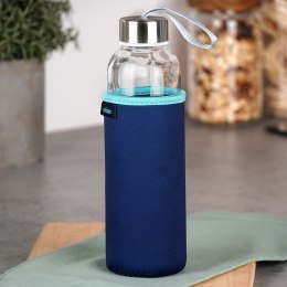 Szklana butelka na wodę soki lemoniadę z pokrowcem granatowa 540 ml ORION 143763