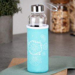 Szklana butelka na wodę soki lemoniadę z pokrowcem niebieska 540 ml ORION 143764