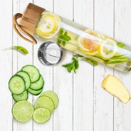 Szklana butelka na wodę soki lemoniadę z sitkiem 450 ml ORION 143757