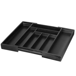 Wkład do szuflady na sztućce bambusowy rozkładany organizer przegrody czarny BRUNBESTE BB-2557