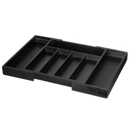 Wkład do szuflady na sztućce bambusowy rozsuwany organizer przegrody czarny BRUNBESTE BB-3801