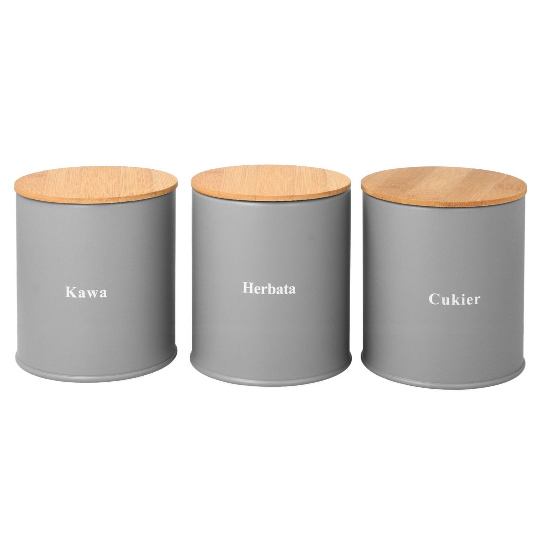 ZESTAW 3 POJEMNIKÓW KAWA HERBATA CUKIER BRUNBESTE BB-1632 - 1