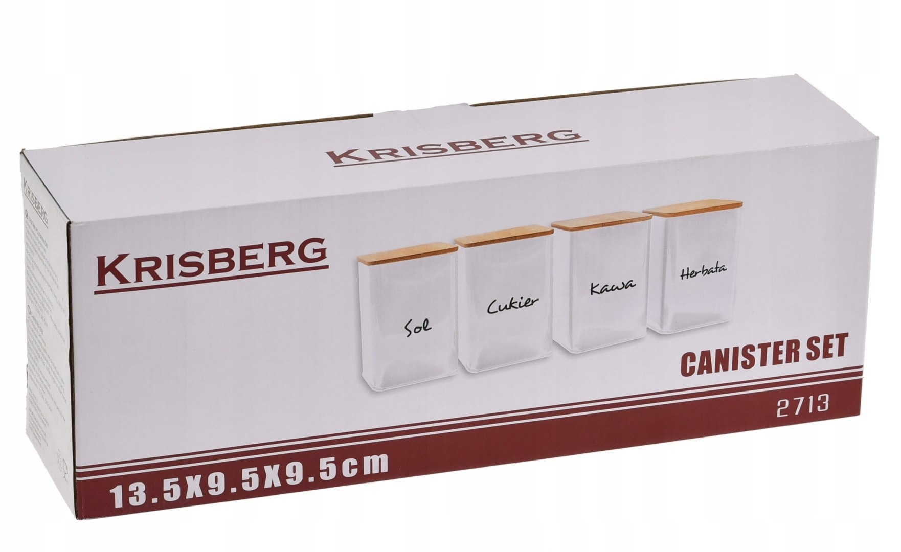Komplet 4 pojemników kawa herbata cukier sól 13.5x9.5cm KRISBERG KS-2713 (napisy PL) - 6